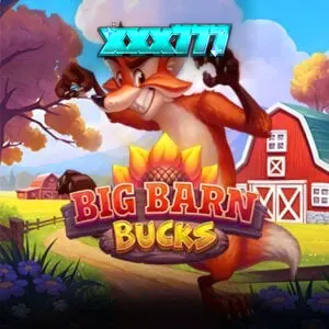 Pemandangan visual slot Big Barn Bucks dengan latar belakang peternakan yang cerah